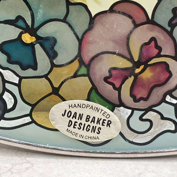 Joan Baker Designs Vintage Hand Painted Sun Catcher Goldfinch’s Oval Scripture - Picture 8 of 9